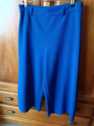 Pantalón culotte mujer azul