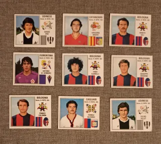9 figurine Panini Calciatori 1979-80 con velina!