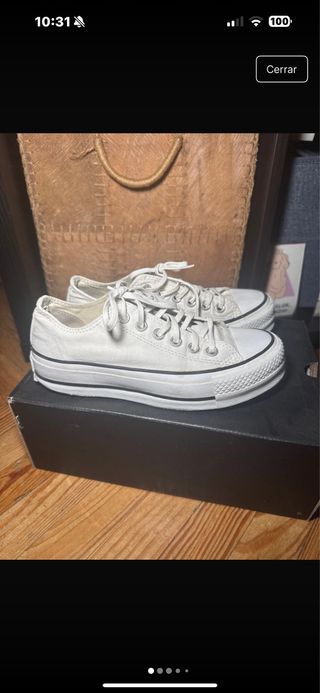 Converse blancas plataforma doble uso