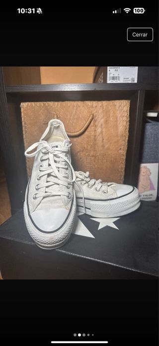 Converse blancas plataforma doble uso