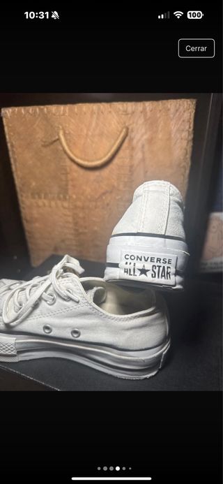 Converse blancas plataforma doble uso