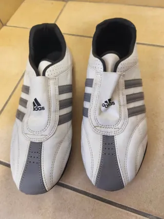 Zapatillas Taekwondo Adidas Blancas y Grises
