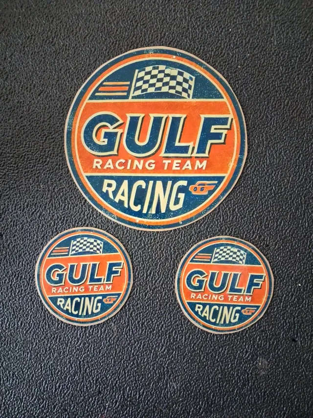 Set 3 Adesivi Vintage Gulf Racing