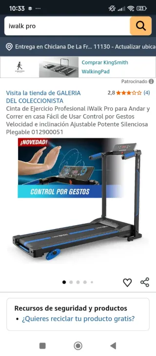 Cinta de andar/correr iWalk Pro