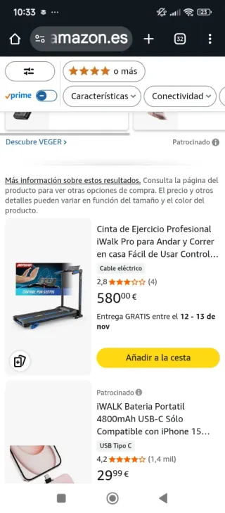 Cinta de andar/correr iWalk Pro