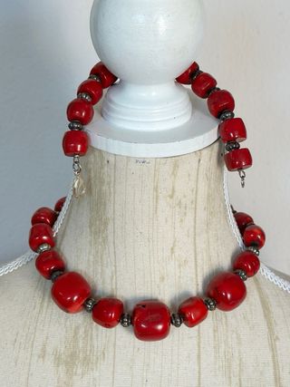 Set Corallo Bambù Vintage Rosso