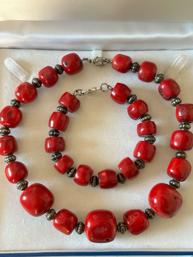 Set Corallo Bambù Vintage Rosso