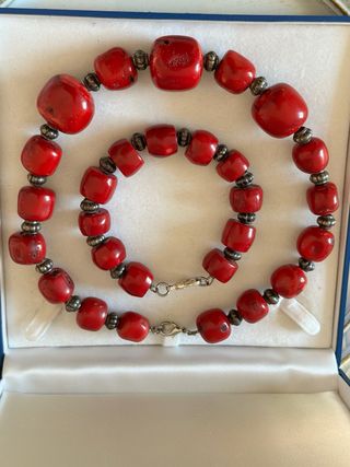 Set Corallo Bambù Vintage Rosso