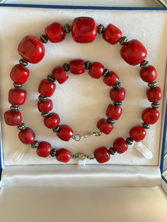 Set Corallo Bambù Vintage Rosso