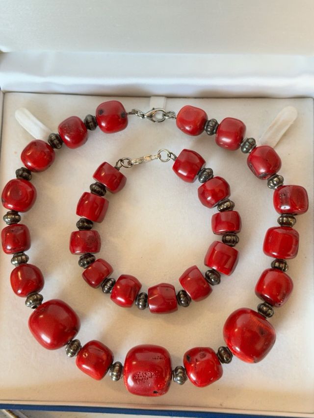 Set Corallo Bambù Vintage Rosso