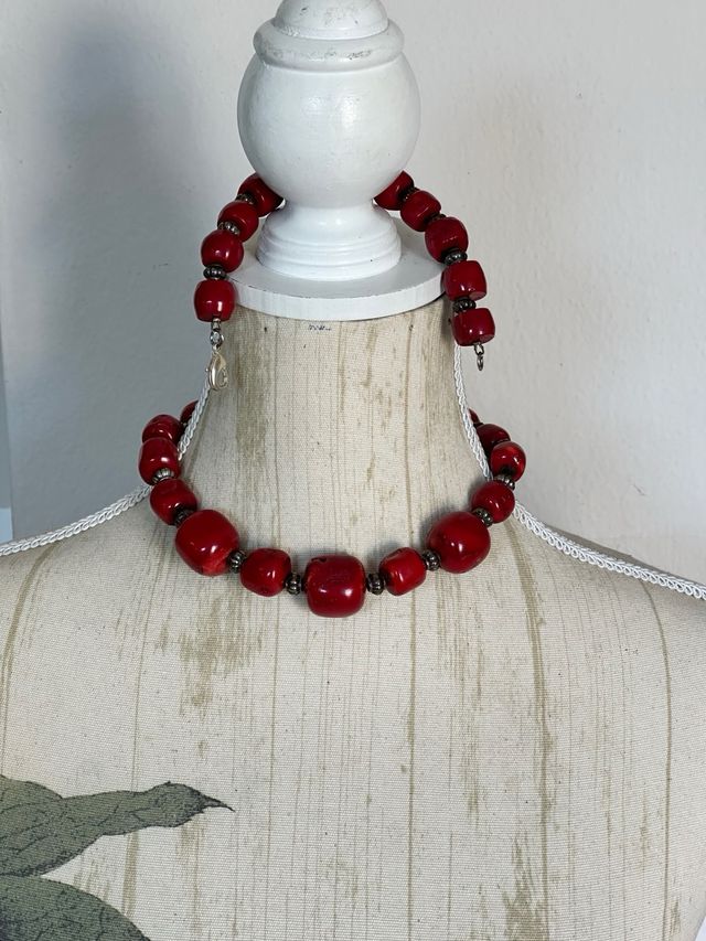 Set Corallo Bambù Vintage Rosso