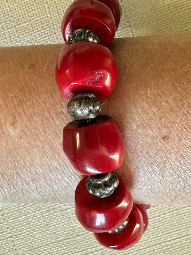 Set Corallo Bambù Vintage Rosso