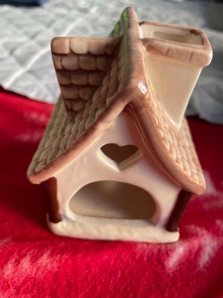 Casetta portacandele in ceramica