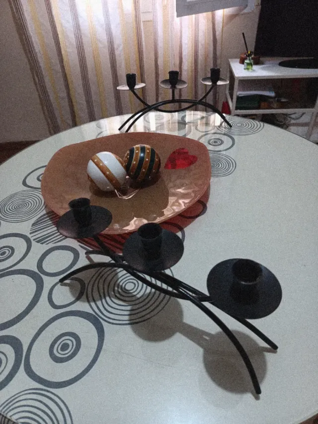 Juego 2 Candelabros Forja Negro