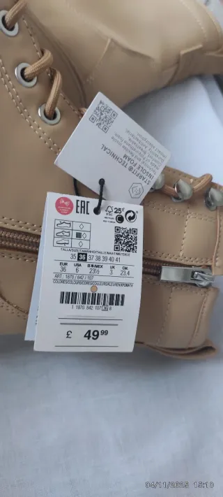 Botas Pull&Bear Beige Talla 36 Nuevas