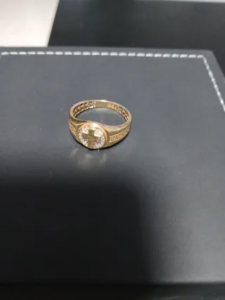 Anillo Oro 18k Cruz Diamantes