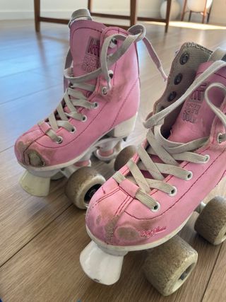 Patines rosas niña con protecciones