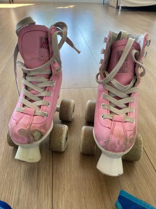 Patines rosas niña con protecciones