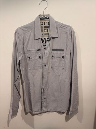 Camisa Jack & Jones Rayas Grises Talla como M-L