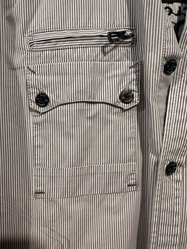 Camisa Jack & Jones Rayas Grises Talla como M-L