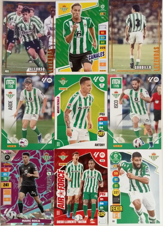 100 cromos Real Betis Balompié Sin Repetir 