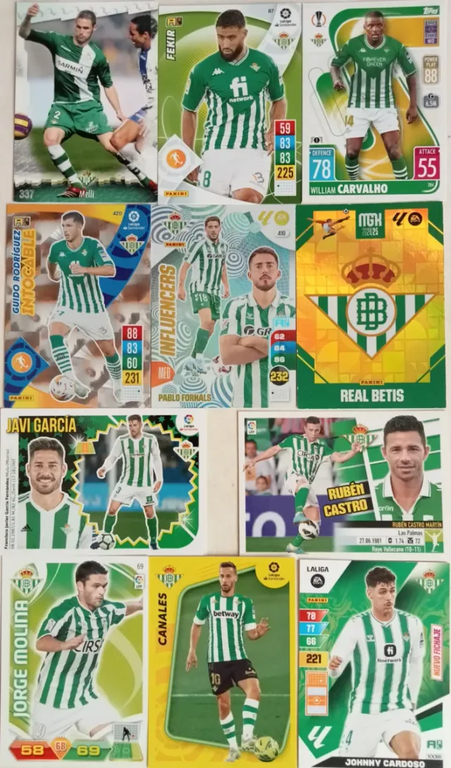 100 cromos Real Betis Balompié Sin Repetir 