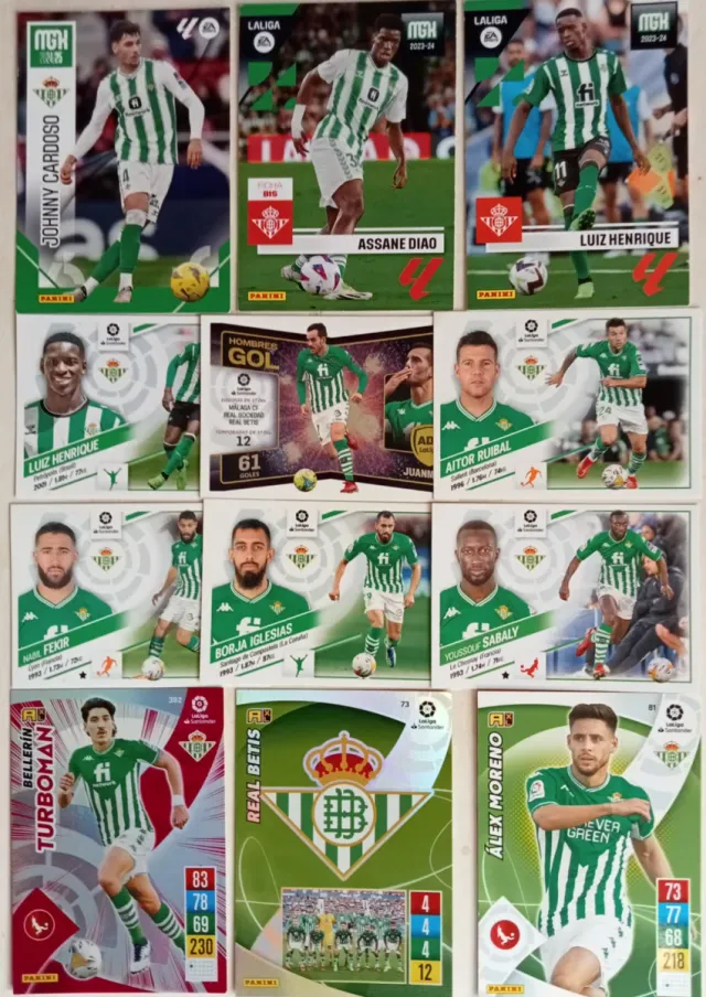 100 cromos Real Betis Balompié Sin Repetir 
