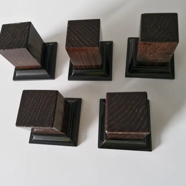 Lote 5 peanas madera roble