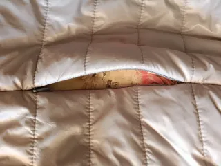 Chaquetón mujer beige con bolsillos