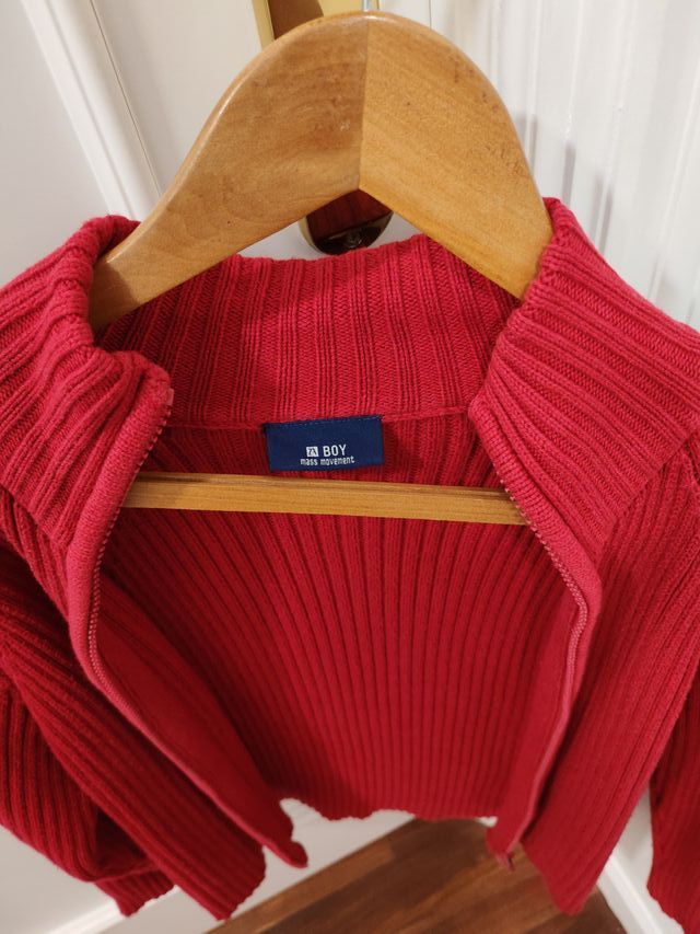 Chaqueta niño roja cremallera niño T12