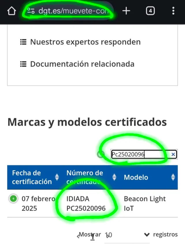 Baliza V16 DGT Geolocalizada HOMOLOGADA-PRECINTADA