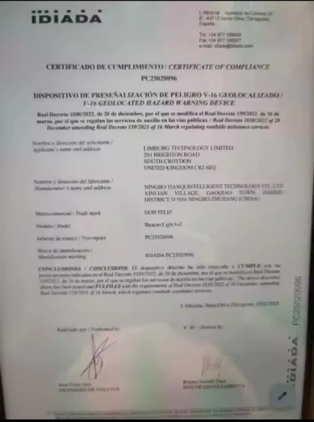 Baliza V16 DGT Geolocalizada HOMOLOGADA-PRECINTADA