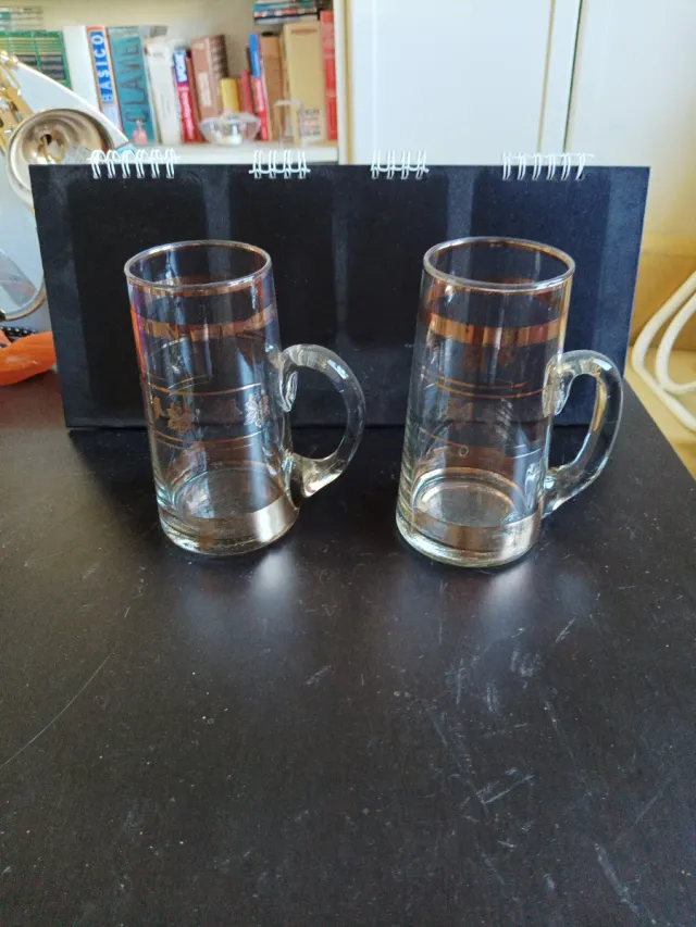 Jarras de cristal douradas (2 unidades)