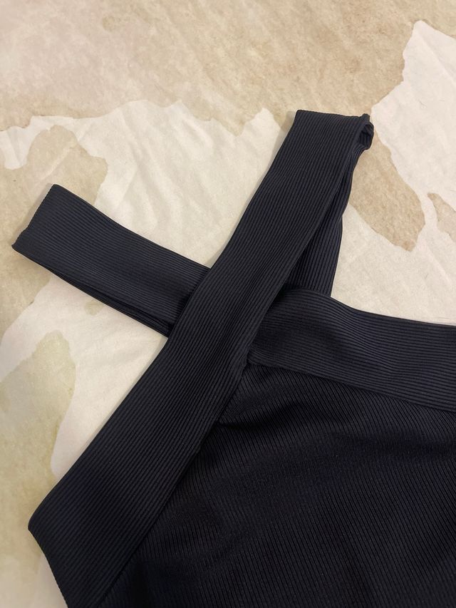 Body Zara cuello cruzado plisado S