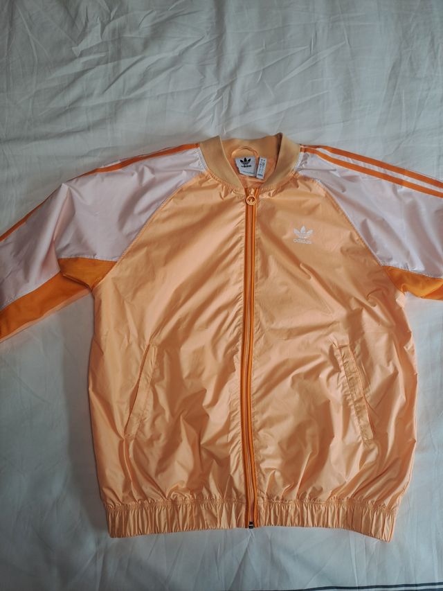 Chaqueta Adidas Naranja y Blanca