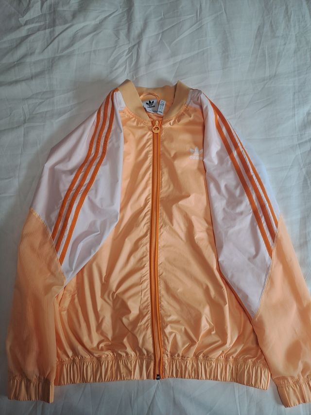 Chaqueta Adidas Naranja y Blanca