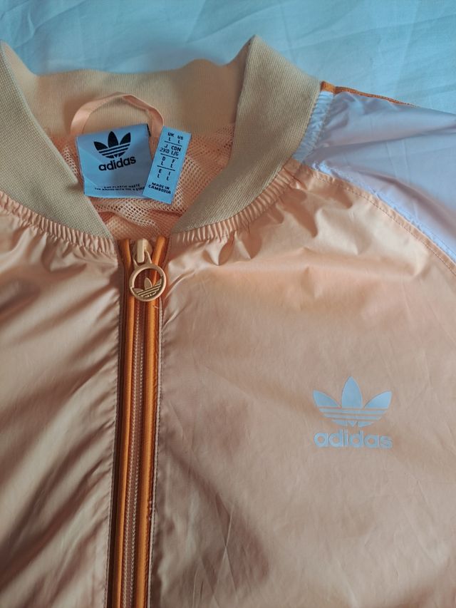 Chaqueta Adidas Naranja y Blanca