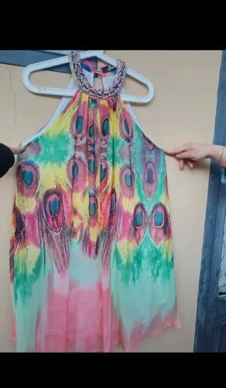 Vestitino donna fantasia pavone