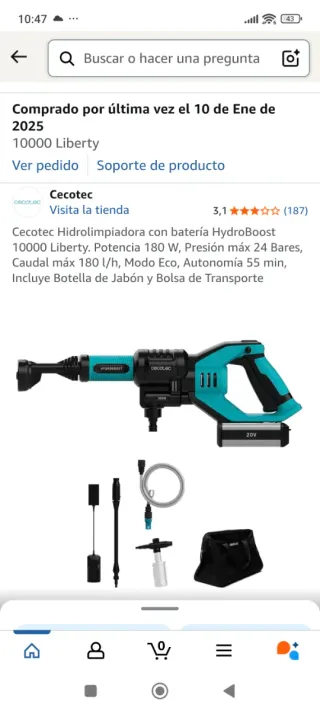 Cecotec Hidrolimpiadora HydroBoost 10000 Liberty