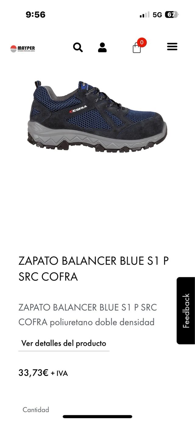 Zapatos de seguridad Cofra Talla 41 no envíos