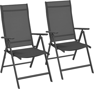 Sedia da giardino, pieghevole, set di 2, con telai