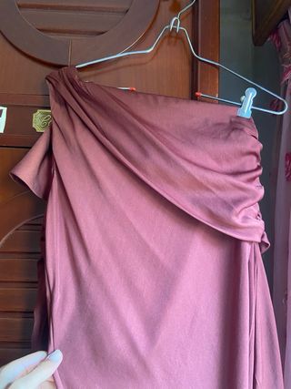 Vestido invitada color marrón. Talla M.