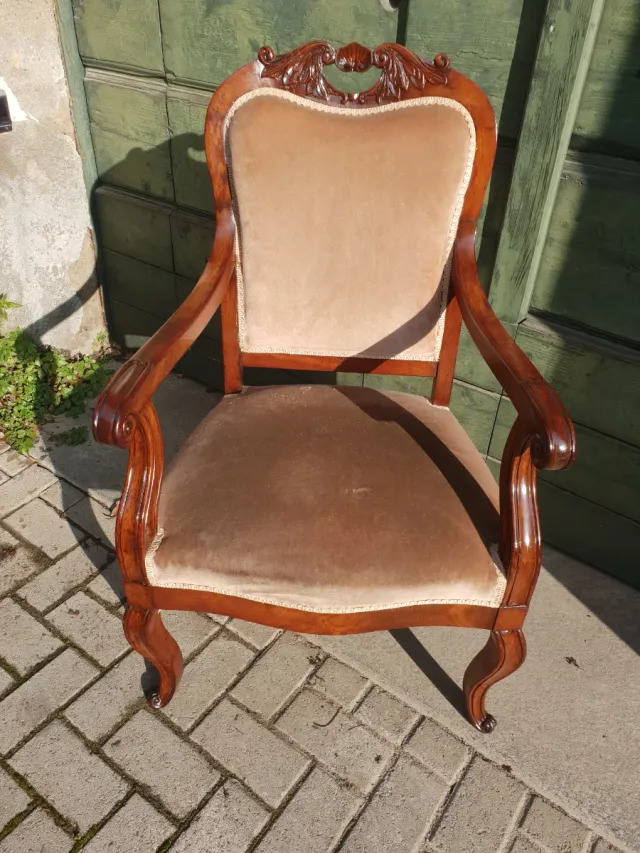 Coppia Poltroncine Napoleone III Antiche