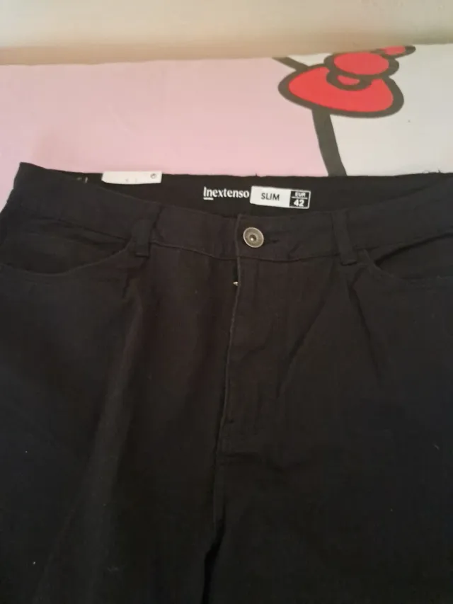 Pantalón slim negro talla 42