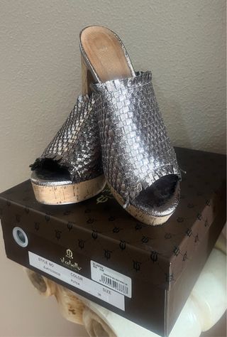 Zapatos Mule d'cabello Plataforma Tejido Talla 38