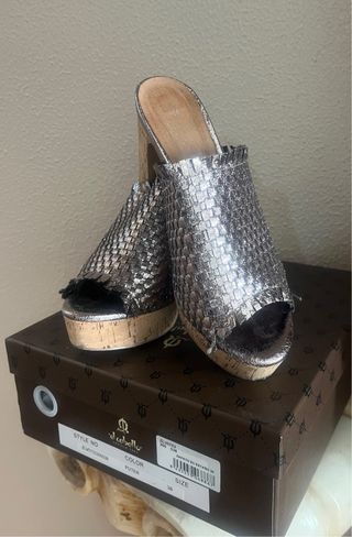 Zapatos Mule d'cabello Plataforma Tejido Talla 38