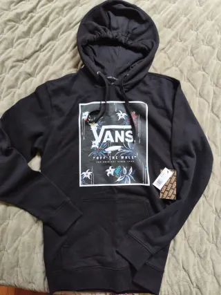 Sudadera Vans Negra con Estampado Floral