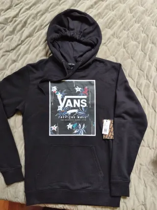 Sudadera Vans Negra con Estampado Floral