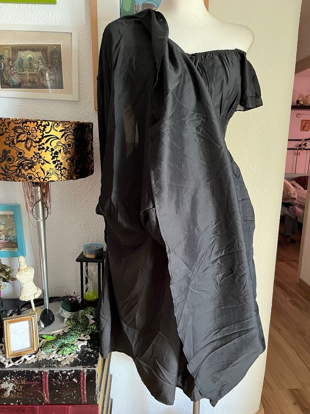 Vestido Medieval Rockabilly Talla S Negro