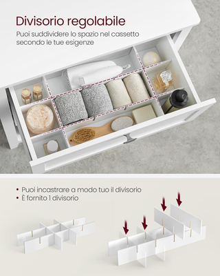 Mobile da Bagno, Mobiletto da Bagno, 2 Cassetti co